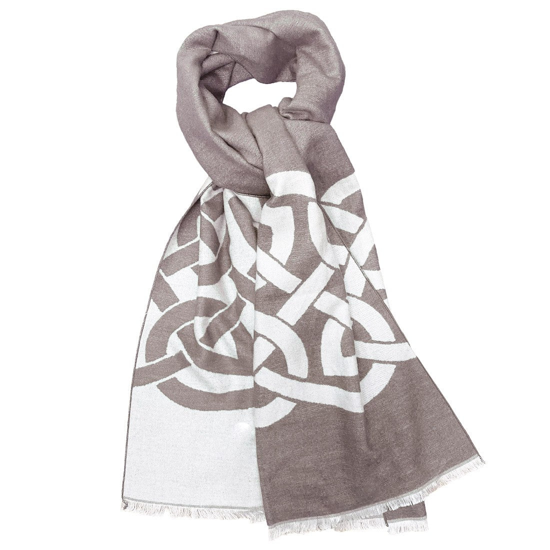 Book of Kells Celtic Reversible Scarf in Dark Grey & Grey