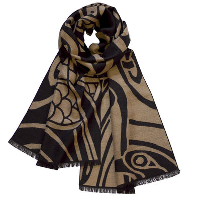 Book of Kells Celtic Reversible Scarf in Gold & Black