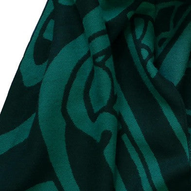 Book of Kells Celtic Reversible Scarf in Green & Black