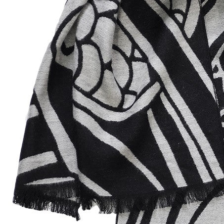 Book of Kells Celtic Reversible Scarf in Grey & Black