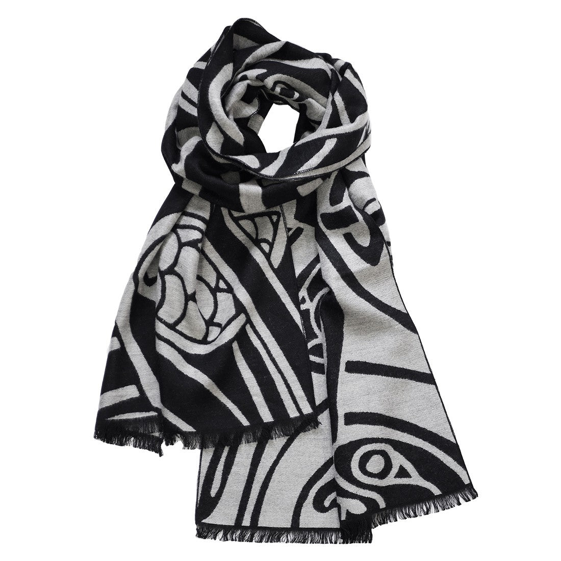 Book of Kells Celtic Reversible Scarf in Grey & Black