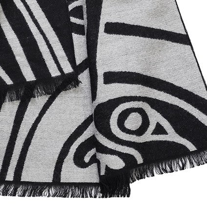 Book of Kells Celtic Reversible Scarf in Grey & Black