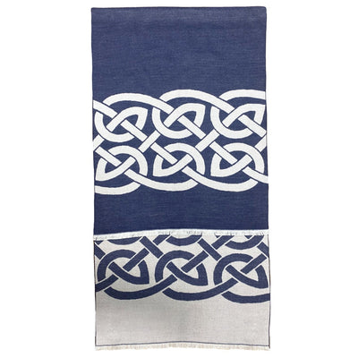 Book of Kells Celtic Reversible Scarf in Navy & Grey