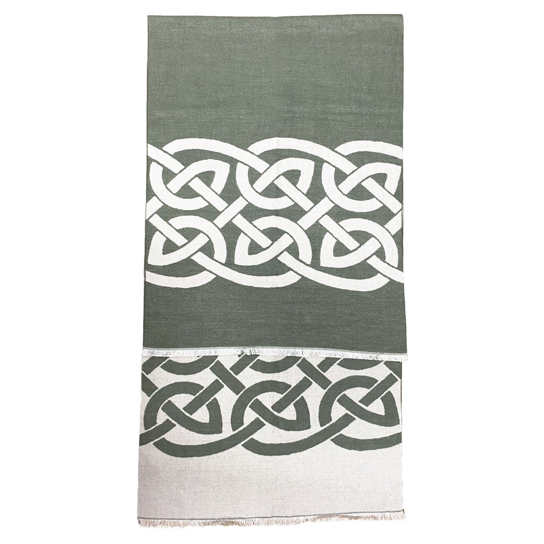 Book of Kells Celtic Reversible Scarf in Thyme & Grey