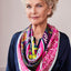 Book of Kells Celtic Silk Scarf in Cerise Pink & Lime