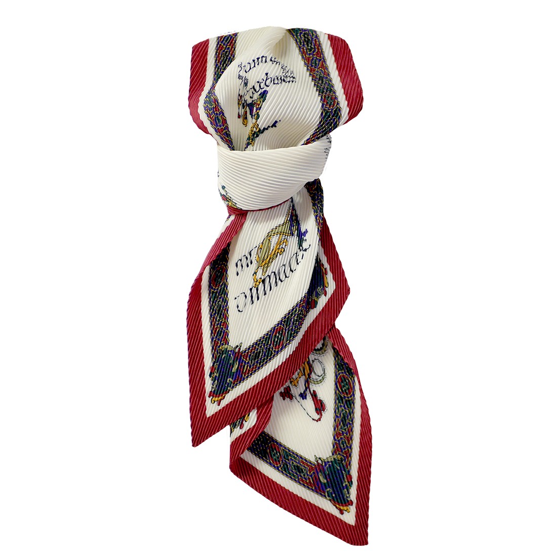 Book of Kells Crinkle Signature Scarf in Wine, Purple & Bottle Green