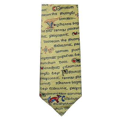 Book of Kells Gold Manuscript Silk Tie