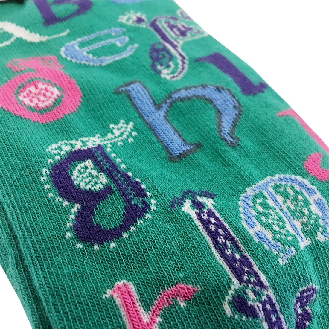 Book of Kells Green/ Pink Celtic Alphabet Ladies Sock