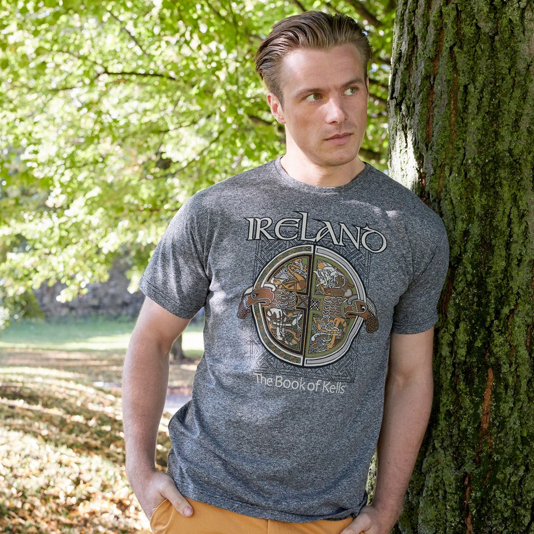 Book of Kells Grey Grindle Ireland Celtic T-Shirt