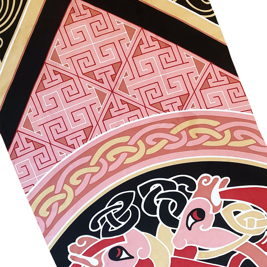 Book of Kells Large Celtic Scarf in Baby Pink & Beige