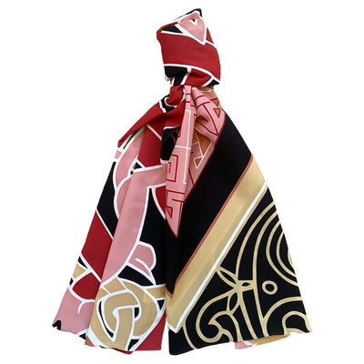 Book of Kells Large Celtic Scarf in Baby Pink & Beige