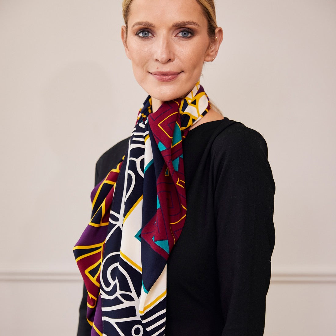 Book of Kells Large Celtic Scarf in Burgundy & Navy