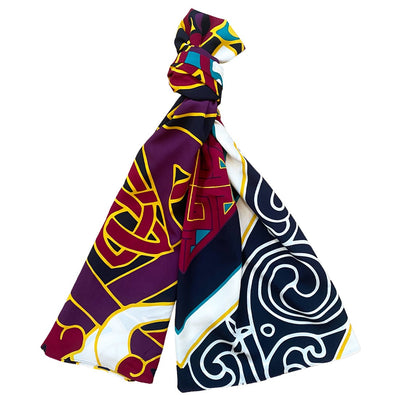 Book of Kells Large Celtic Scarf in Burgundy & Navy