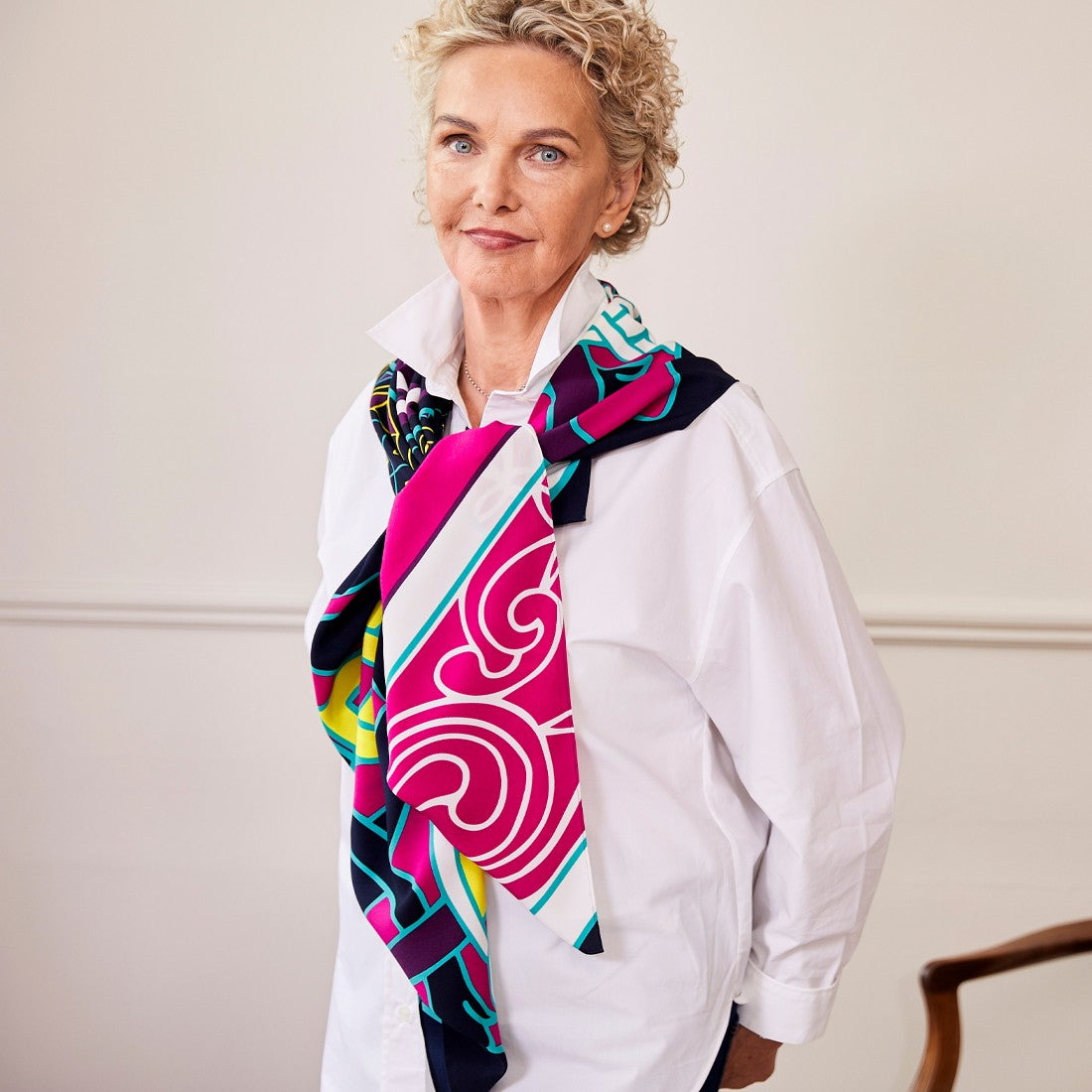 Book of Kells Large Celtic Scarf in Cerise Pink & Lime