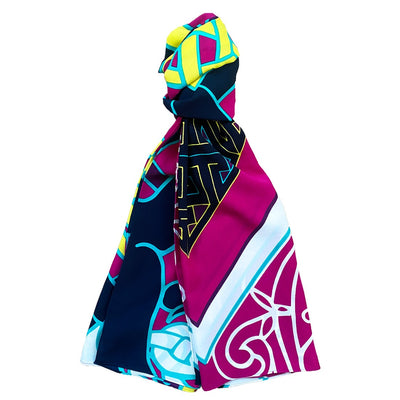 Book of Kells Large Celtic Scarf in Cerise Pink & Lime