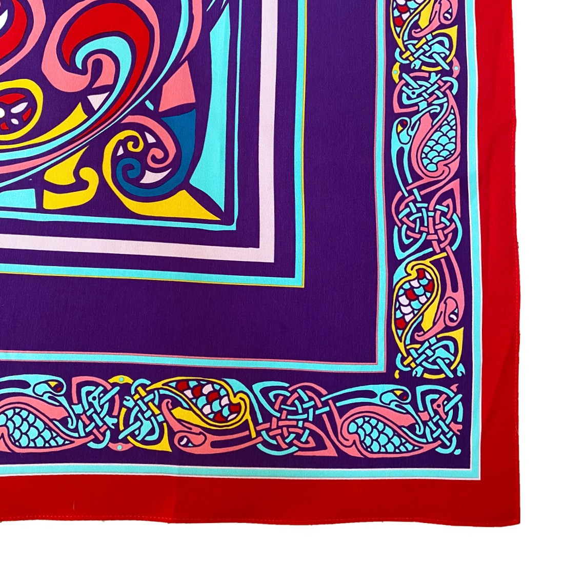 Book of Kells Large Celtic Square Scarf in Purple & Red