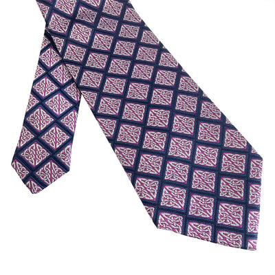 Book of Kells Navy/ Purple Knot Silk Tie