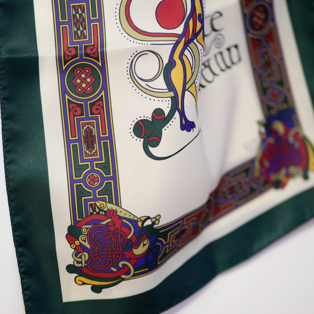 Book of Kells Signature Long Scarf in Bottle, Red & Purple