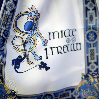 Book of Kells Signature Long Scarf in Navy, Blue & Beige