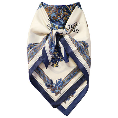 Book of Kells Signature Square Scarf in Navy, Blue & Beige