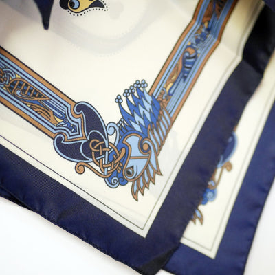 Book of Kells Signature Square Scarf in Navy, Blue & Beige