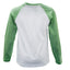 Book of Kells White/ Green Grindle Alphabet Kids Long Sleeve Raglan T-shirt