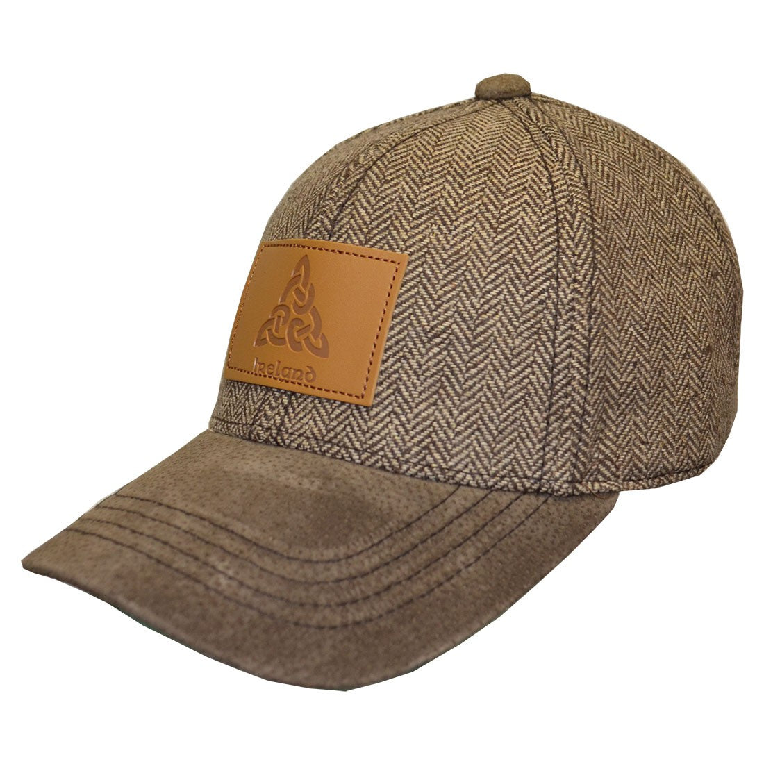 Brown Ireland Tweed Suede Peak Baseball Cap