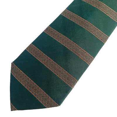 Celtic Band Silk Tie in Bottle Green & Gold