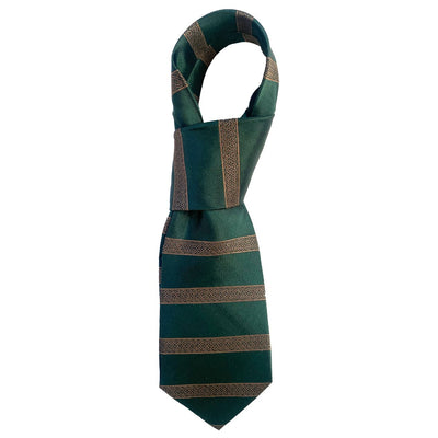 Celtic Band Silk Tie in Bottle Green & Gold