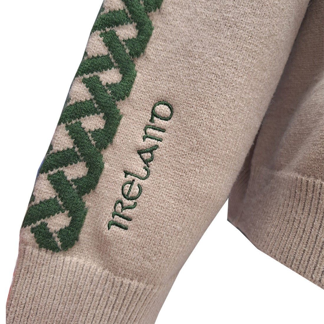 Celtic Knot Crew Neck Jumper in Stone