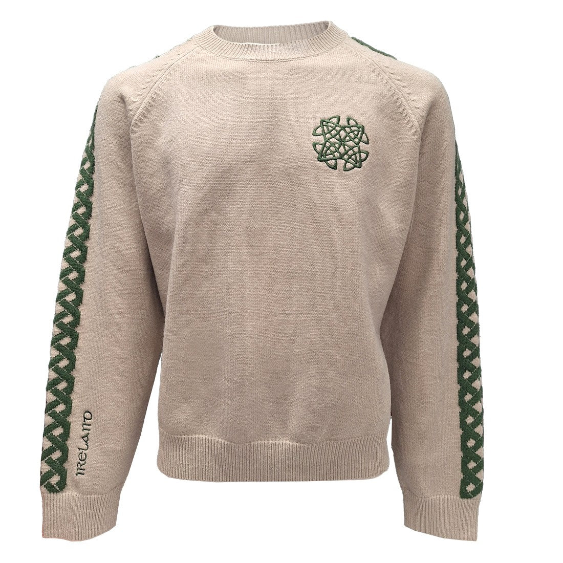 Celtic Knot Crew Neck Jumper in Stone