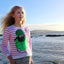 Cerise Pink/ White Stripe 2 Way Sequin Sheep Kids Sweatshirt
