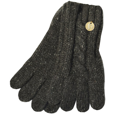 Charcoal Guinness Cable Rib knit Gloves