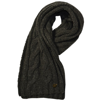 Charcoal Guinness Cable Rib knit Scarf