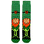 Chenille Leprechaun Mens Socks in Green & Black