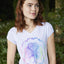 Coloured Shamrock Ladies V-Neck in White