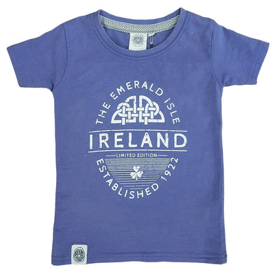 Ireland ‘Est. 1922 Label’ Kids T-Shirt in Corn Blue