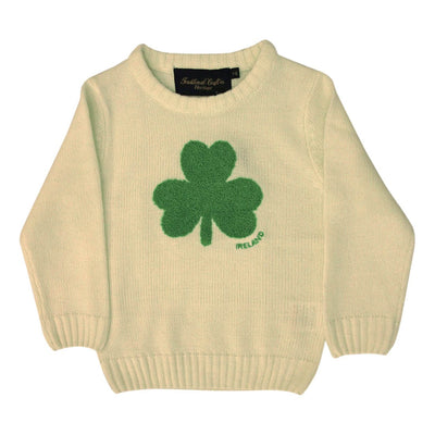 Cream Knit Emerald Shamrock Kids Jumper