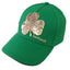 Kids Emerald Green Kids 2 Way Sequin Shamrock Baseball Cap