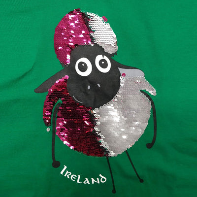 Emerald Green 2 Way Sequin Sheep Kids T-shirt