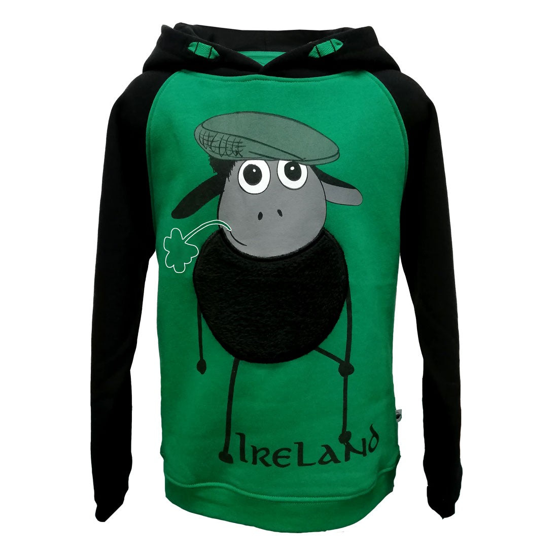 Emerald Green/ Black Farmer Sheep Raglan Hoody