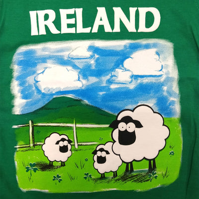 Emerald Green Ireland Sheep Kids Ringer T-shirt