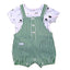 Flaherty Baby Dungarees in Green & White
