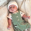 Flaherty Baby Dungarees in Green & White