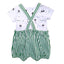 Flaherty Baby Dungarees in Green & White