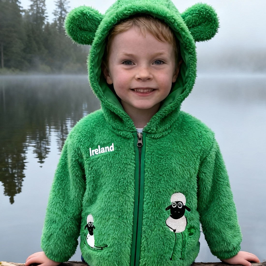 Flaherty Baby Full Zip Fleece in Emerald Green