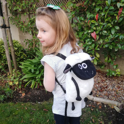 Flaherty Flock Sheep Plush Bag in White & Black
