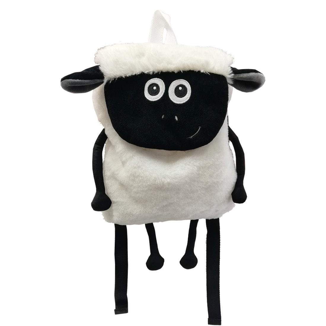 Flaherty Flock Sheep Plush Bag in White & Black