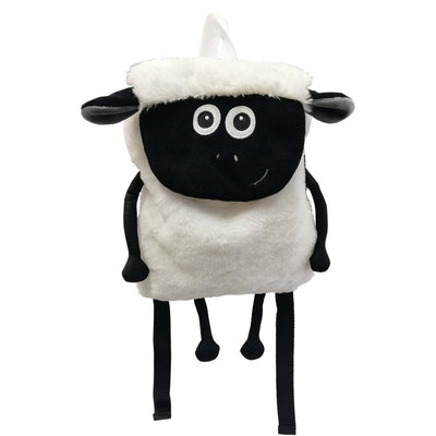 Flaherty Flock Sheep Plush Bag in White & Black