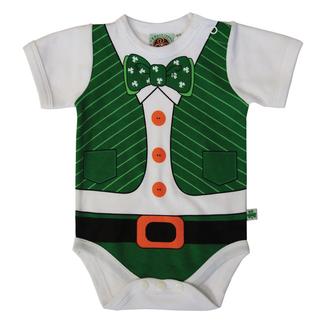 Full Leprechaun Print Baby Vest